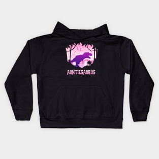 Auntiesaurus T-Rex Auntie Saurus Matching Dinosaur Kids Hoodie